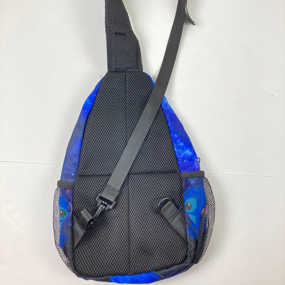 Stitch Messenger Sling Bag Crossbody 1 Shoulder Strap Backpack Blue & Black 14x3 - Picture 4 of 8